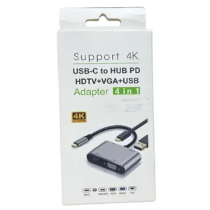 USB-C to HUB PD + HDTV + VGA + USB (4-in-1)