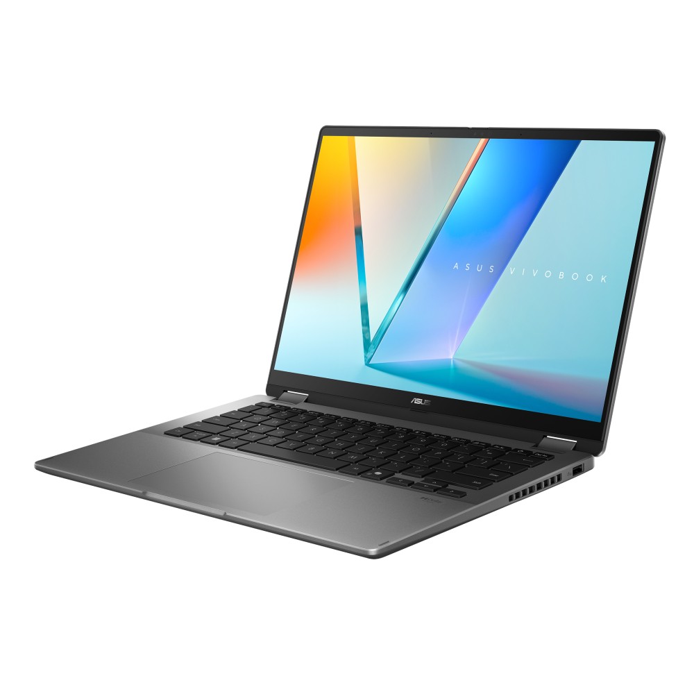 ASUS Vivobook 14 Flip TP3407AA-SG778WA Matte Gray — angled view